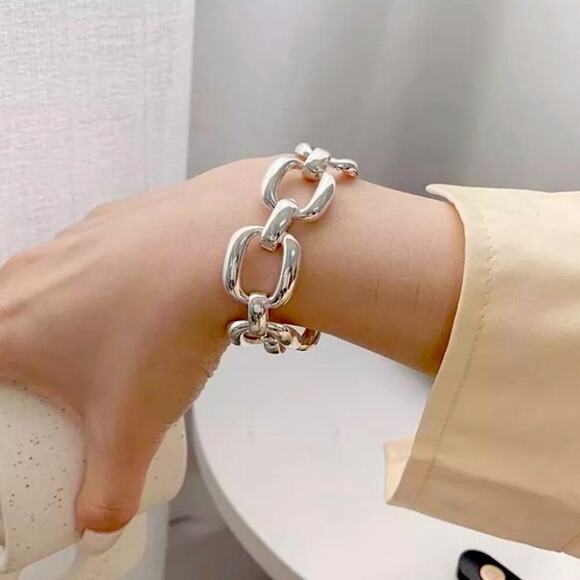 Chain Link Sterling Silver Bracelet - Picture 12 of 14